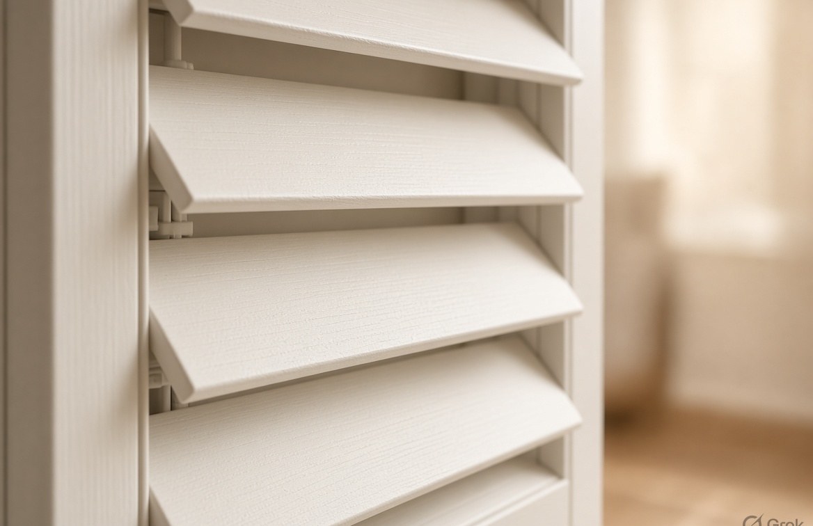 Close-up of shutter slats and hidden tilt